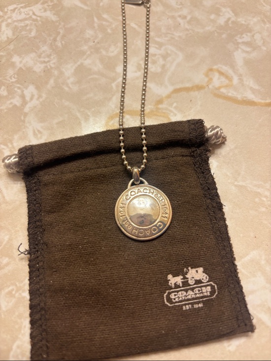 Coach Jewelry - Coach Sterling silver Circular Logo Pendant Necklace